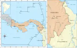 Tracé de la frontière entre la Colombie et le Panama.