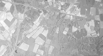 Terrain du futur aéroport d'Angers-Marcé en 1988.