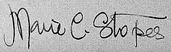 signature de Marie Stopes