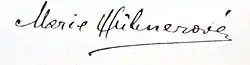 signature de Marie Hübnerová