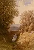 Pont rustique dans le parc de Mariemont (vers 1870 ?)
