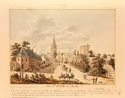 Gravure de la ville au XVIIIe siècle.