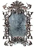 Miroir, fer forgé et repoussé, fin XIXe&nbsp;siècle.