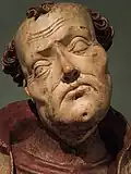 Bois sculpté de saint Léonard, bois polychrome, Maître de la lamentation de Zvíkovz (en).