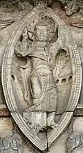 Tympan : le Christ bénissant de l'Ascension.