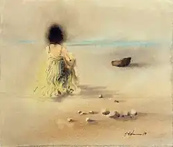 Contemplation, aquarelle.