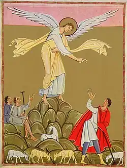 Livre des péricopes d'Henri II, L'Annonce faite aux bergers