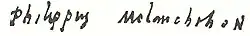 Signature de Philippe Mélanchthon