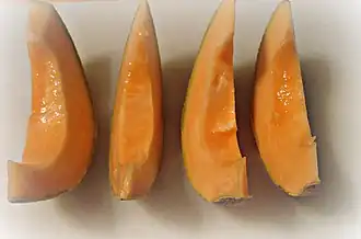 Melon du Haut-Poitou en tranches.