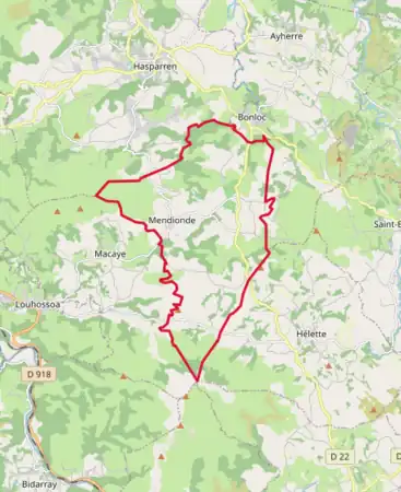 Carte avec les communes environnantes.