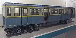 Maquette d'une voiture de métro.