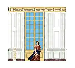 Restitution de la paroi est de la chambre de la princesse de Conti à Meudon, vers 1702.