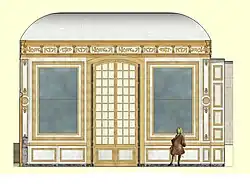 Restitution de la paroi nord du Grand Cabinet de Meudon, XVIIIe&nbsp;siècle.