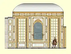 Restitution de la paroi est du Grand Cabinet de Meudon, XVIIIe&nbsp;siècle.