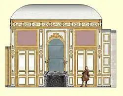 Restitution de la paroi Ouest du Grand Cabinet de Meudon, XVIIIe&nbsp;siècle.