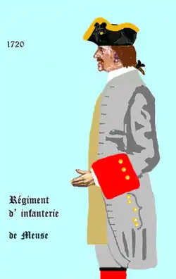 régiment de Meuse de 1720 à 1734