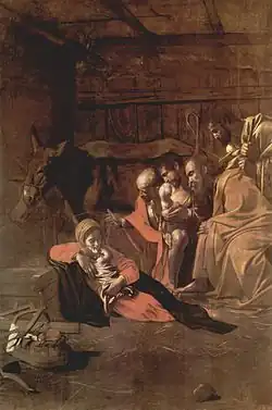 Salle 10 : Le Caravage, L'Adoration des bergers.