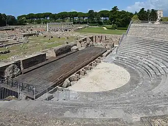Vue de l'ouest du théâtre vers le forum républicain.