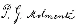 signature de Pompeo Gherardo Molmenti