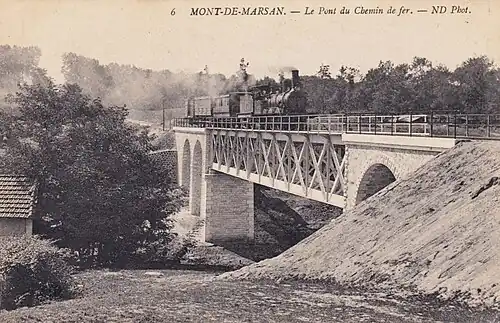 Ancien pont ferroviaire (actuel pont routier du Manot) à Mont-de-Marsan.