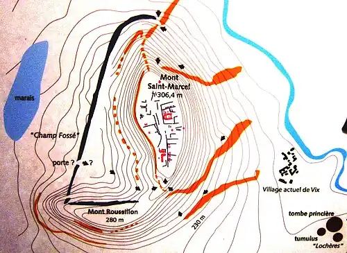 Plan du mont Lassois (musée du Pays châtillonnais)