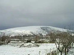 Monte Calvo (it) en hiver. La cime, à 1 056 m, est le point culminant du Gargano