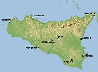 Carte de localisation des Nébrodes.