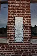 Plaque monument aux morts.
