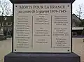 Monument aux morts à St-Jean-de-Braye.