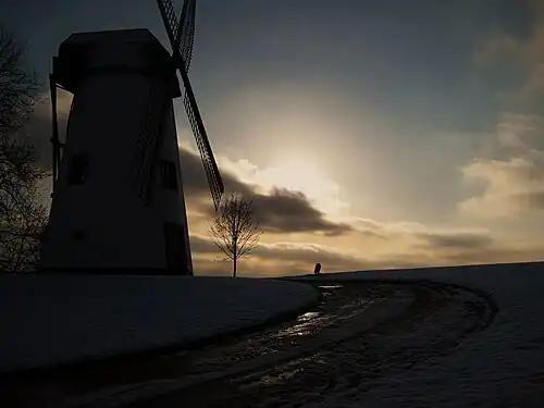 Moulin à vent à Opprebais, Brabant Wallon, Belgique.