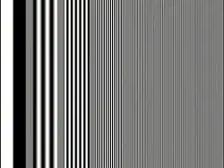 Mire multiburst. Les lignes se resserrent progressivement.