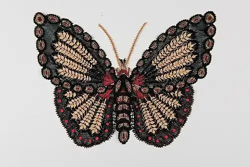 Frères Falcon, Papillon, dentelle du Puy, 1860.