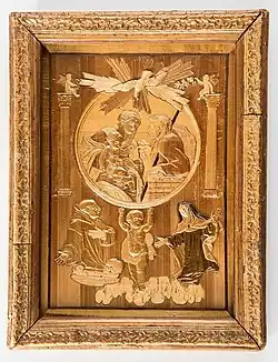 Georges Roland-Morel, La Sainte Famille, marqueterie de paille, Le Puy-en-Velay, XVIIIe siècle.