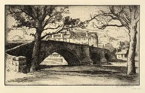 Musselburgh Bridge, Edinburgh, 1913, eau-forte