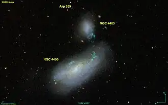 NGC 4485 et NGC 4490, le couple de galaxies Arp 269.