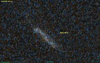 NGC 4672 dans le domaine de l'ultraviolet par le télescope spatial Galaxy Evolution Explorer.