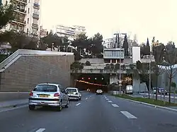 Entrée Est de la voie rapide (Aire urbaine de Nice)