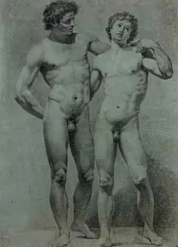 Jean-Claude Naigeon, Deux académies d’hommes nus, fin XVIIIe&nbsp;siècle.
