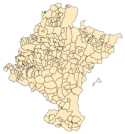 Carte des communes de la Navarre.