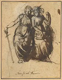 Nemesis et Themis, Nicolai Abraham Abildgaard, XVIIIe ou XIXe&nbsp;siècle.