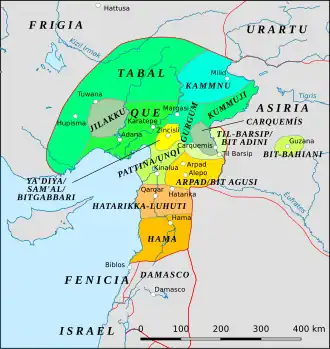 États néo-hittites, vers -800.