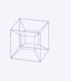 image animée d'une projection du pliage dans notre espace