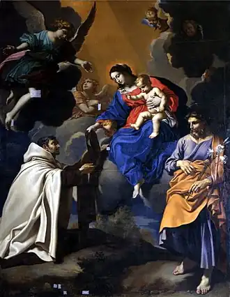 La Vierge remettant le scapulaire à saint Simon Stock (Nicolas Mignard, 1644).