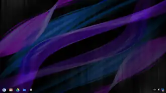 Capture d'écran du bureau d'un netbook sous Chromium OS en 2012.