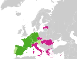 Carte de l'Europe, les pays de l'Ouest et du nord de l'Europe sont plutôt pour. Les pays du sud plutôt contre.