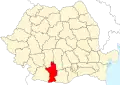 Map of Romania highlighting Olt County