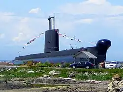 L’Onondaga sur son site d'installation à Pointe-au-Père