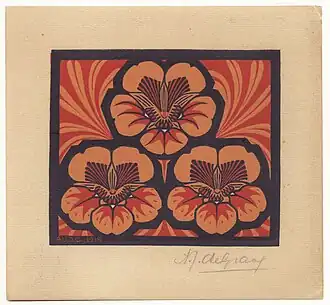 Capucine (gravure sur bois en couleur, 1919)