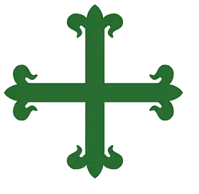 L’emblème de l’ordre d'Aviz : la croix fleur-de-lysée de sinople.