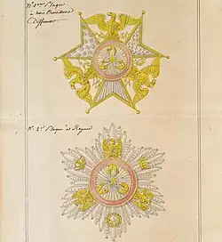 Projets de plaque de Grand Chevalier de l'Ordre des Trois-Toisons d’or, Musée de la Légion d'honneur